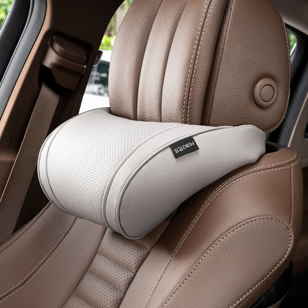 Luxury leather custom car headrest, car neck pillow, car seat lumbar cushion