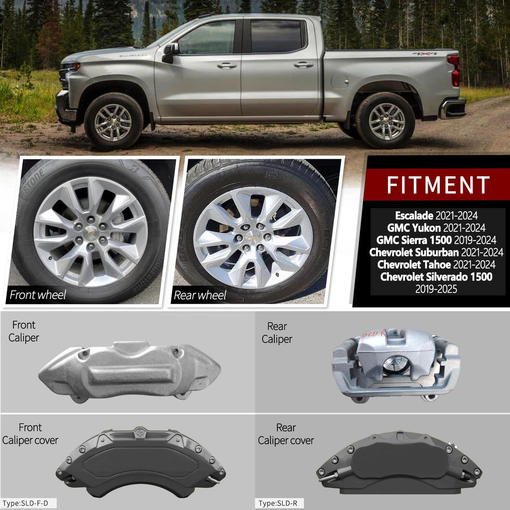 Car aluminum alloy special car special buckle screw fixed caliper cover (4PCS luxury upgrade version)