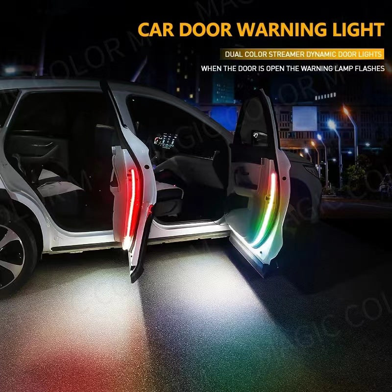 Car door welcome light flashing warning light