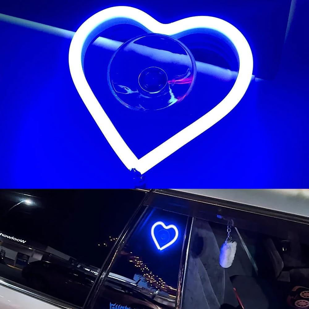 Car LED ambient light, triangular window light (blue heart pattern)