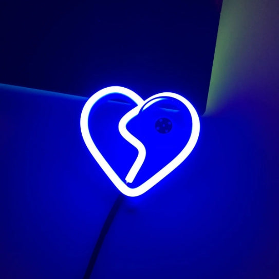 Car LED ambient light, triangular window light (blue heart pattern)