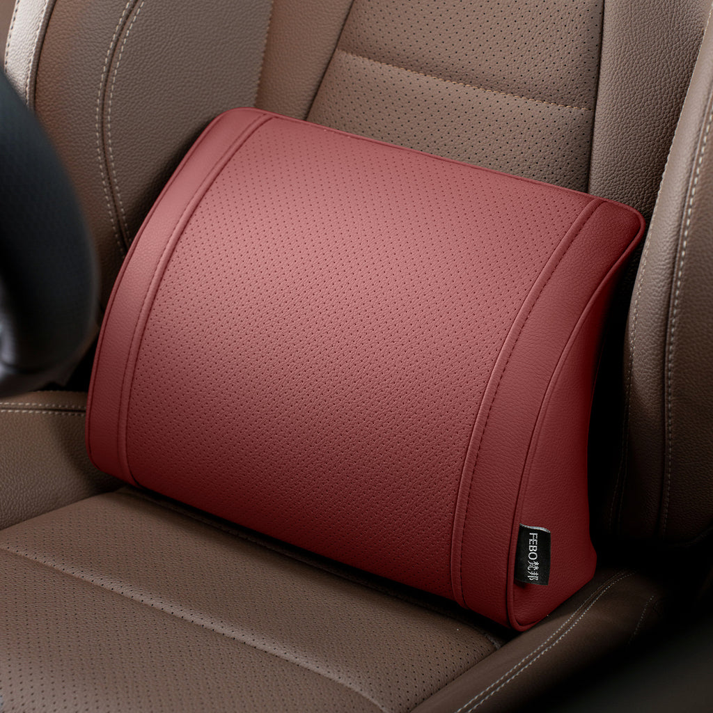 Luxury leather custom car headrest, car neck pillow, car seat lumbar cushion