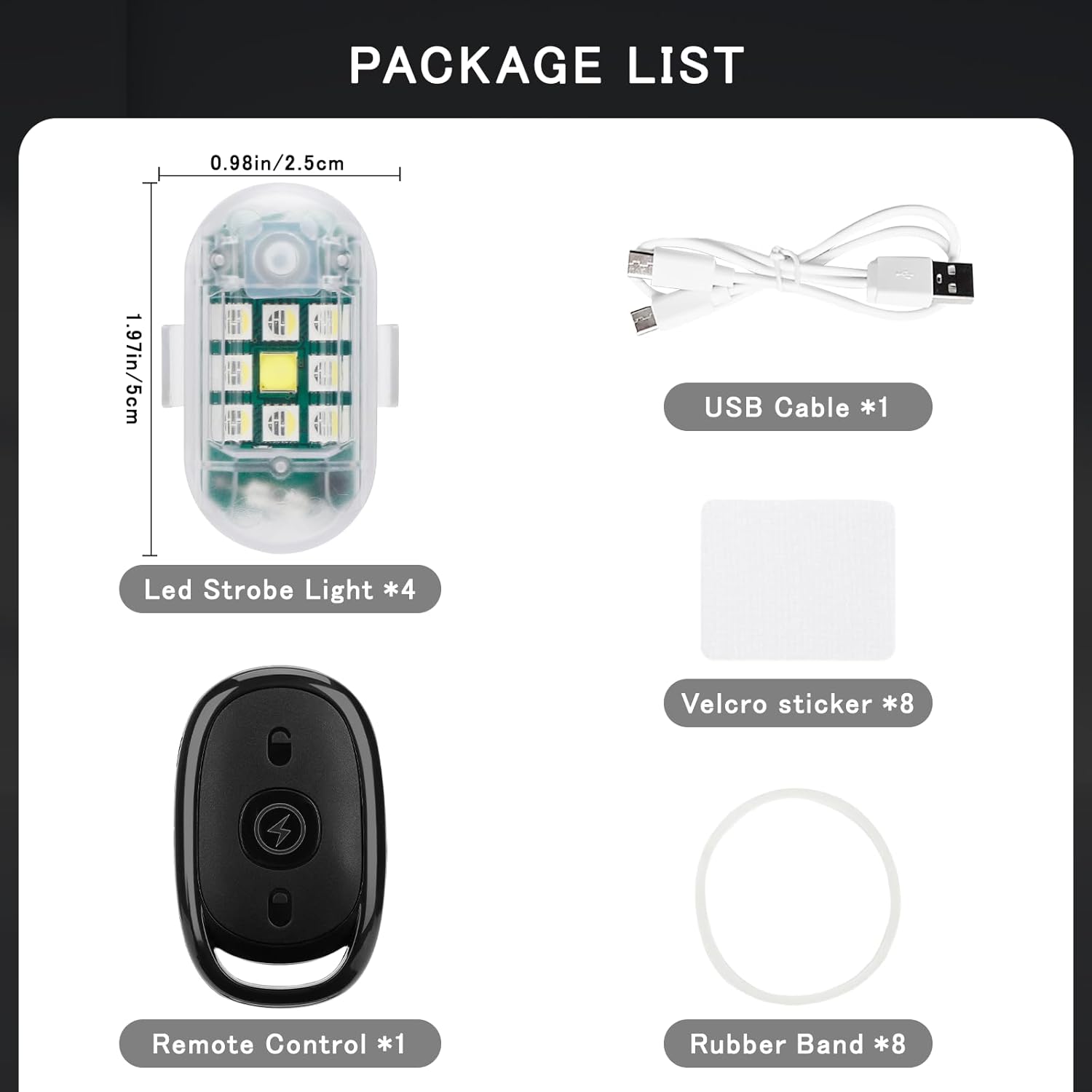 Wireless Remote Control Anti-Collision LED Strobe Light Kit