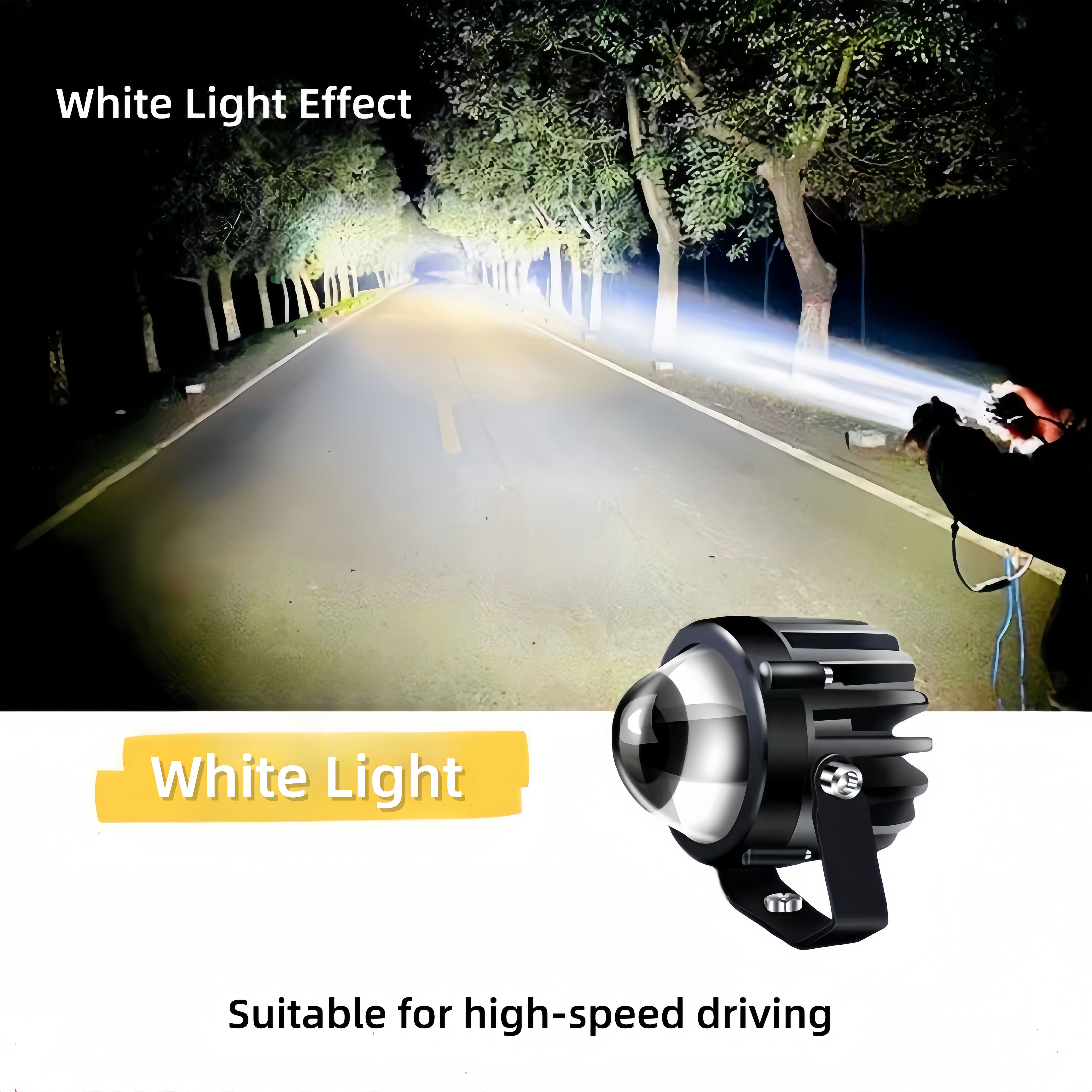 Car LED high beam laser large lens spotlight