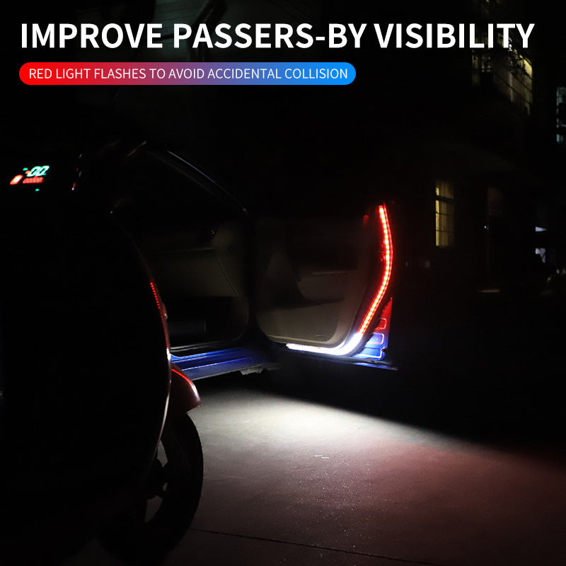 Car door welcome light flashing warning light