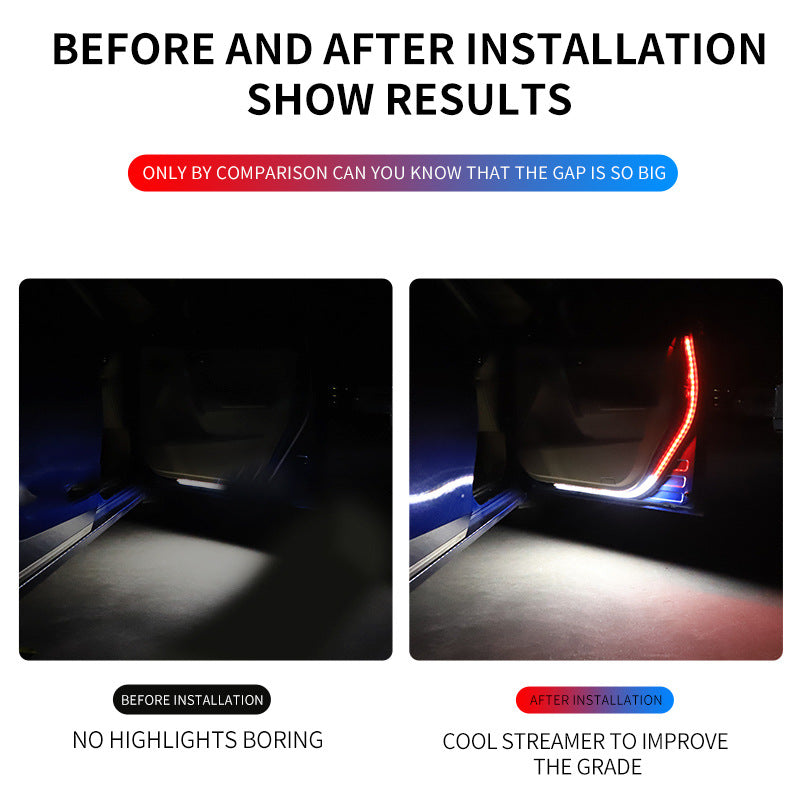 Car door welcome light flashing warning light