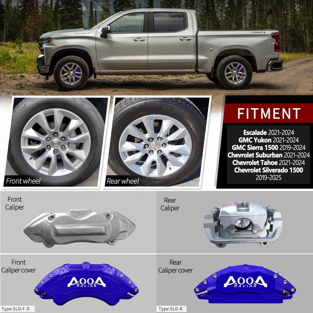 Car aluminum alloy special car special buckle screw fixed caliper cover (4PCS luxury upgrade version)