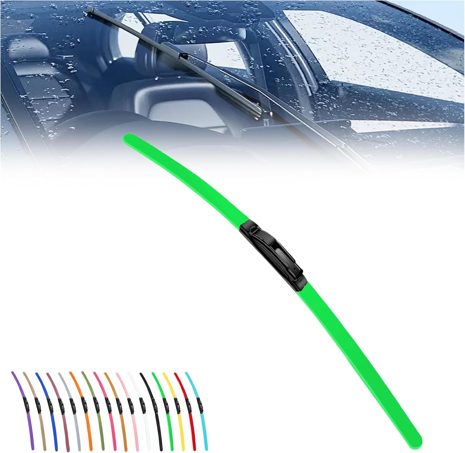 2025 New Colorful Boneless Silent Windshield Wipers  ,All Season Automotive Replacement Windshield Wipers Front Windshield Windshield Blade Window Wipers for Car