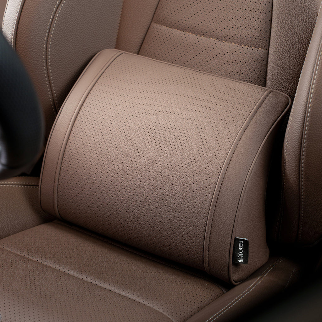 Luxury leather custom car headrest, car neck pillow, car seat lumbar cushion