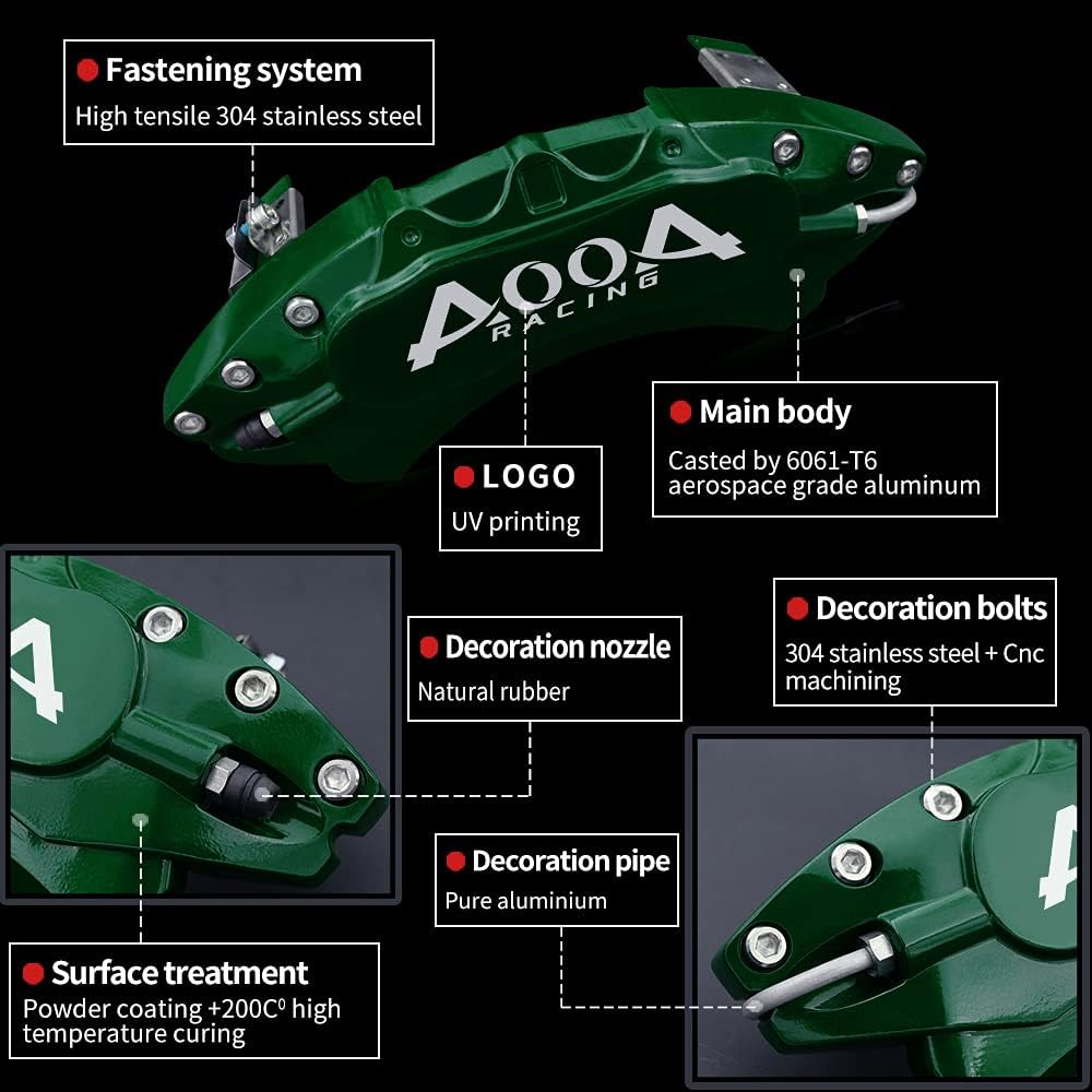 Car aluminum alloy special car special buckle screw fixed caliper cover (4PCS luxury upgrade version)