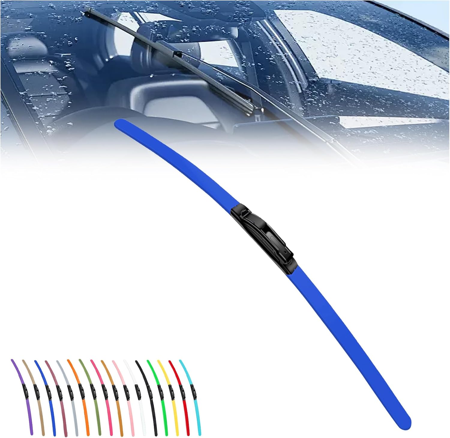 2025 New Colorful Boneless Silent Windshield Wipers  ,All Season Automotive Replacement Windshield Wipers Front Windshield Windshield Blade Window Wipers for Car